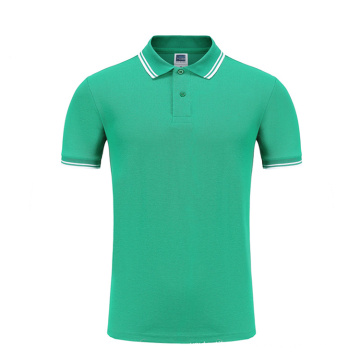 Camisa de polo simple de manga corta de algodón poli para hombres